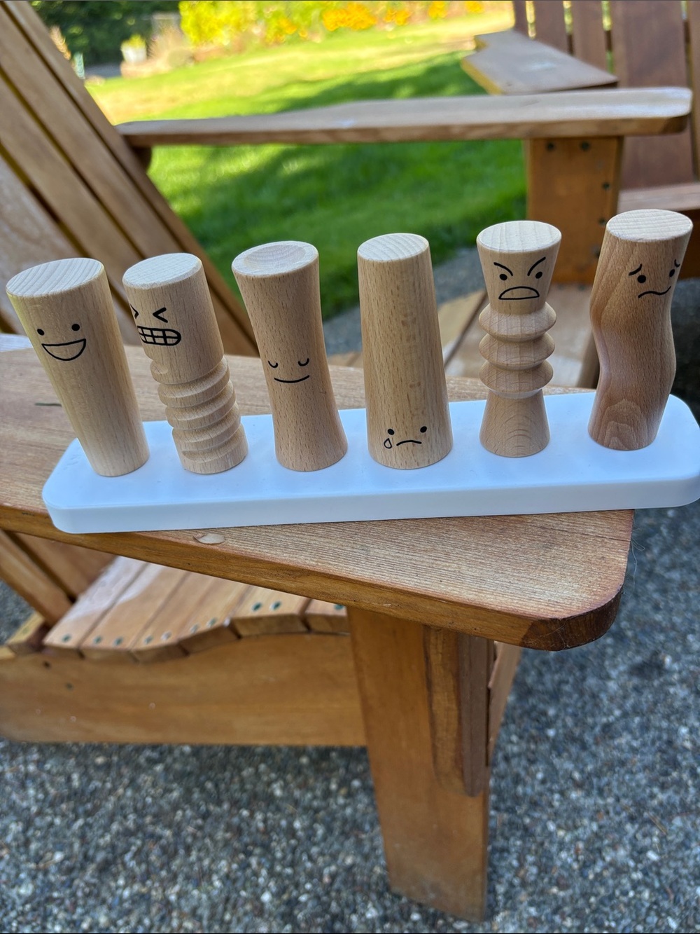 Natural Wood Emotion Pegs - Neutral Wood Learning Toy